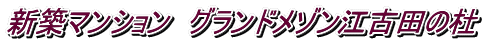 新築マンション グランドメゾン江古田の杜